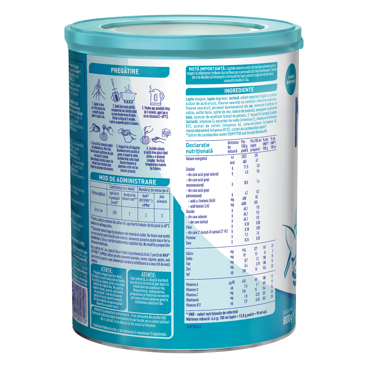 Nestle - Nan 3 Optipro HMO lapte praf pentru copii de la 12 luni 800g