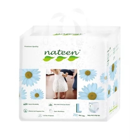 Scutece Pants hipoalergenice nr. 4, 9-14 kg, Premium Line 3D Flex & Fit, 20 bucati, Nateen