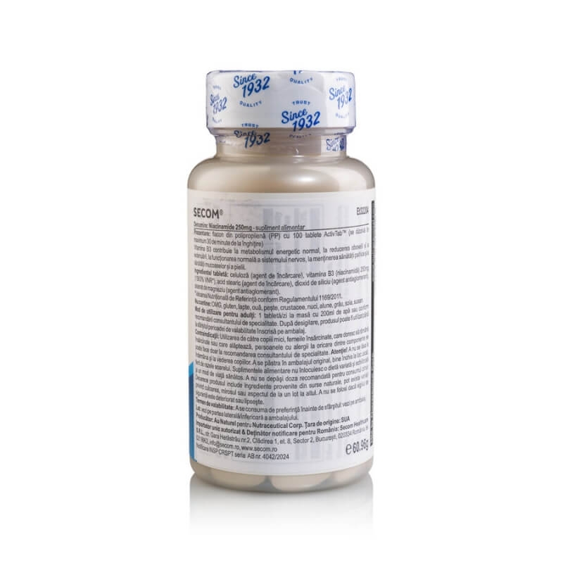 Niacinamide 250 mg Kal, 100 tablete, Secom