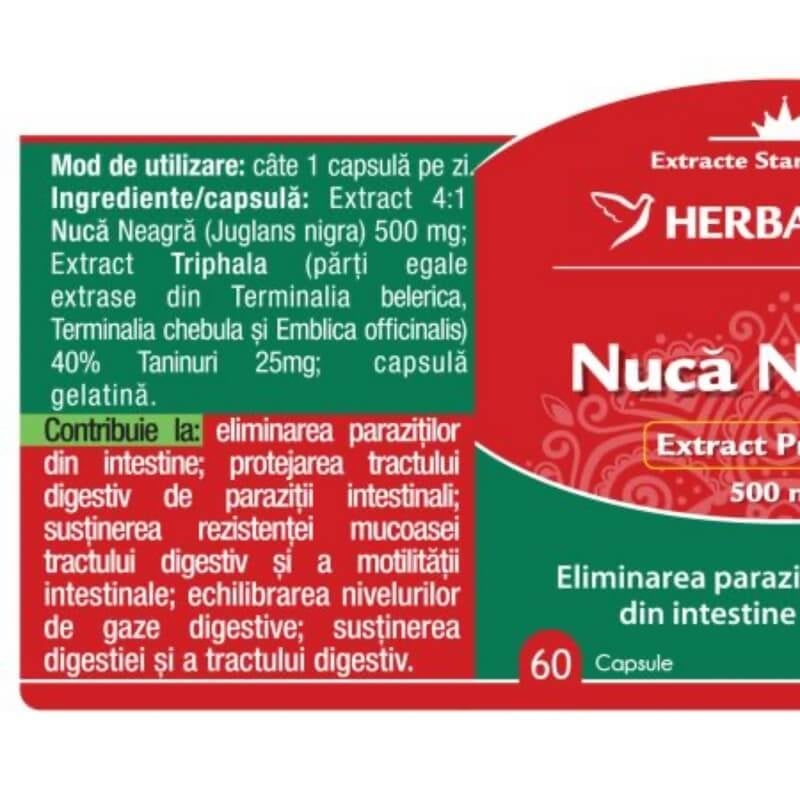 Nuca neagra, 60 capsule, Herbagetica
