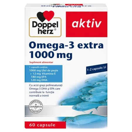 Aktiv Omega-3 Extra, 1000mg 60caps, Doppelherz Aktiv Omega-3 Extra, 1000mg 60caps, Doppelherz
