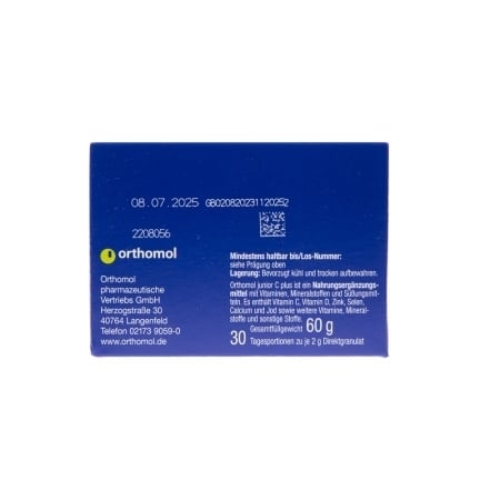 Junior C Plus cu aroma de zmeura si lamaie, 30 plicuri, Orthomol Junior C Plus cu aroma de zmeura si lamaie, 30 plicuri, Orthomol