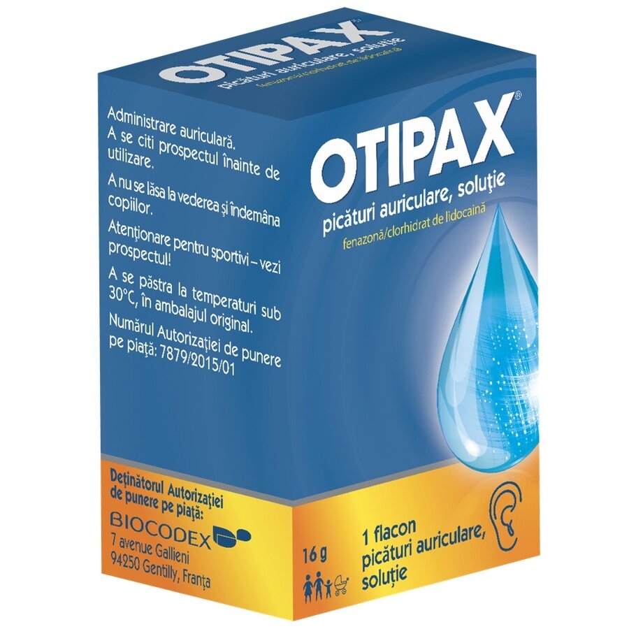 Otipax picături auriculare, soluţie, 16 g, Biocodex