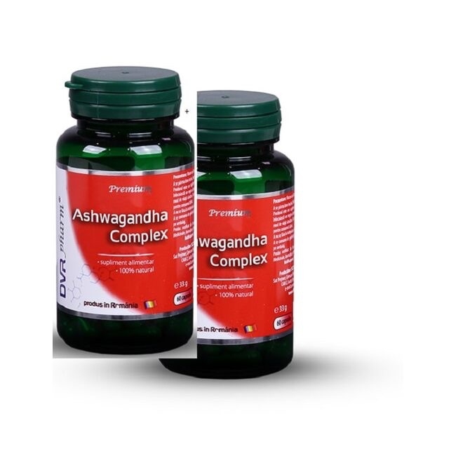 Pachet Ashwagandha Complex, 60 + 30 capsule, DVR Pharm Pachet Ashwagandha Complex, 60 + 30 capsule, DVR Pharm