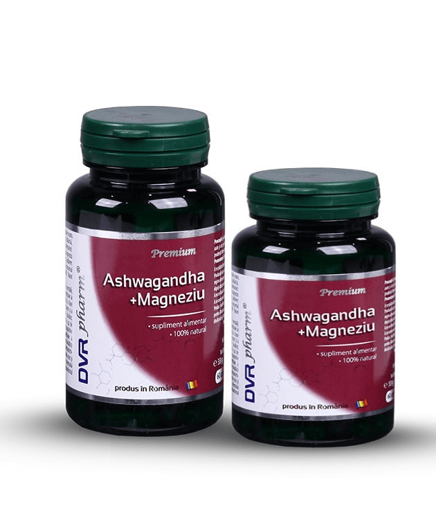 Pachet Ashwagandha + magneziu, 60 + 30 capsule, DVR Pharm Pachet Ashwagandha + magneziu, 60 + 30 capsule, DVR Pharm