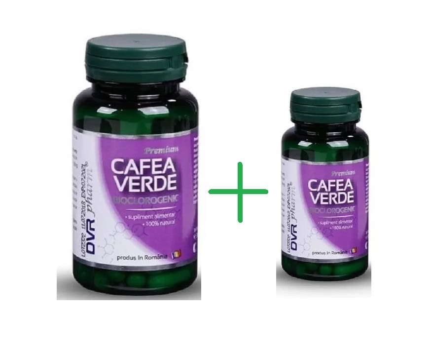 Pachet Cafea verde, 60 capsule + 30 capsule, DVR Pharm