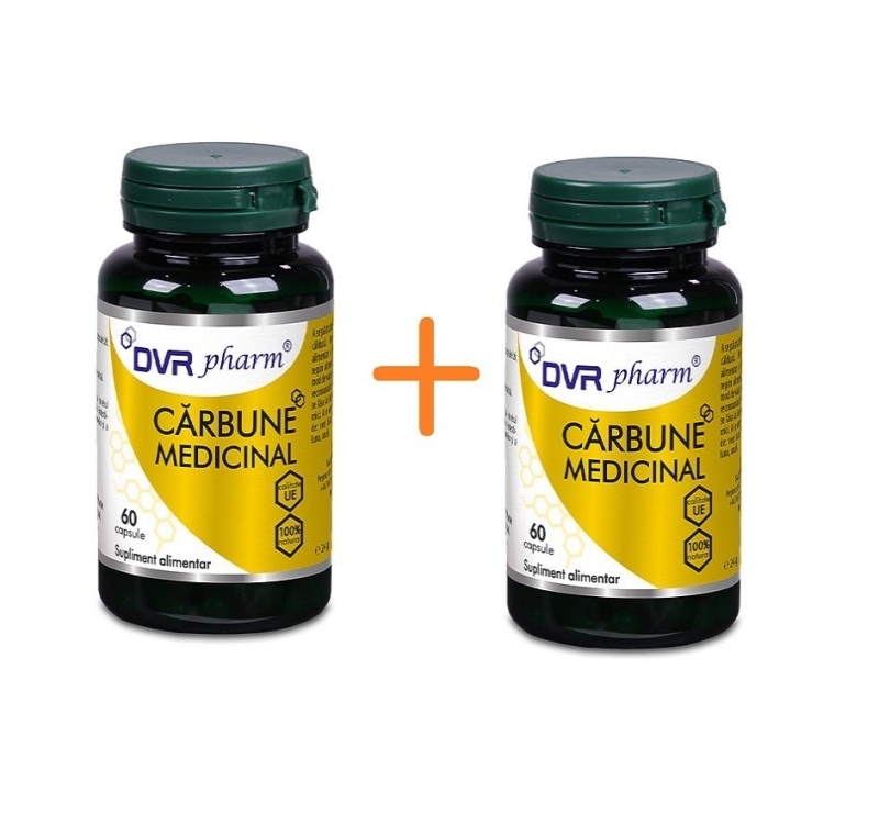 Carbune Medicinal, pachet 60 + 60 capsule, DVR Pharm Carbune Medicinal, pachet 60 + 60 capsule, DVR Pharm