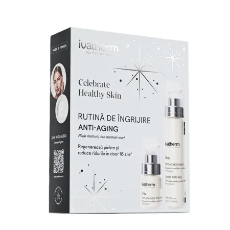 Pachet Crema anti-aging UNA, 50 ml + Crema anti-aging contur ochi UNA, 15 ml, Ivatherm Pachet Crema anti-aging UNA, 50 ml + Crema anti-aging contur ochi UNA, 15 ml, Ivatherm