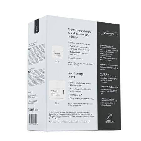 Pachet Crema de fata antirid, 50 ml + Crema contur de ochi antirid si anticearcan, 15 ml, Ivatherm Pachet Crema de fata antirid, 50 ml + Crema contur de ochi antirid si anticearcan, 15 ml, Ivatherm