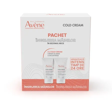 Pachet Crema de maini concentrata Cold Cream, 50 ml + 50 ml, Avene Pachet Crema de maini concentrata Cold Cream, 50 ml + 50 ml, Avene