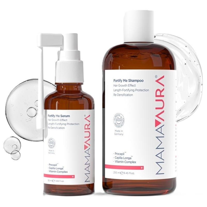 Pachet Sampon redensificator, 250 ml + Ser redensificator, 50 ml, Fortify Me, Mamaaura