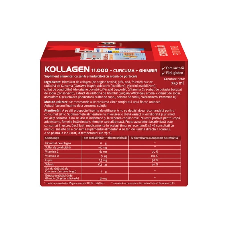 Pachet Kollagen 11.000 Curcuma si ghimbir System, 30 flacoane + Glucozamina 1200 + Vitamina C+D+E+K, 30compr, Doppelherz Pachet Kollagen 11.000 Curcuma si ghimbir System, 30 flacoane + Glucozamina 1200 + Vitamina C+D+E+K, 30compr, Doppelherz