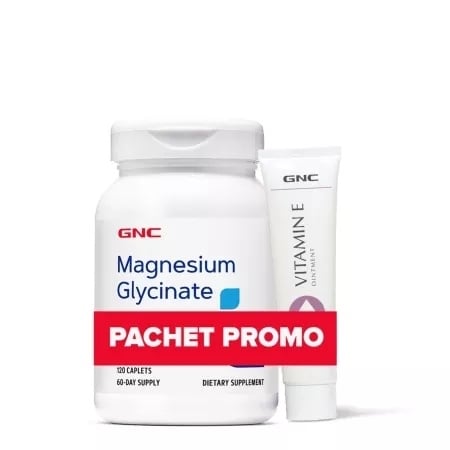 Pachet Magnesium Glycinate 120 capsule + Unguent cu vitamina E 50 g