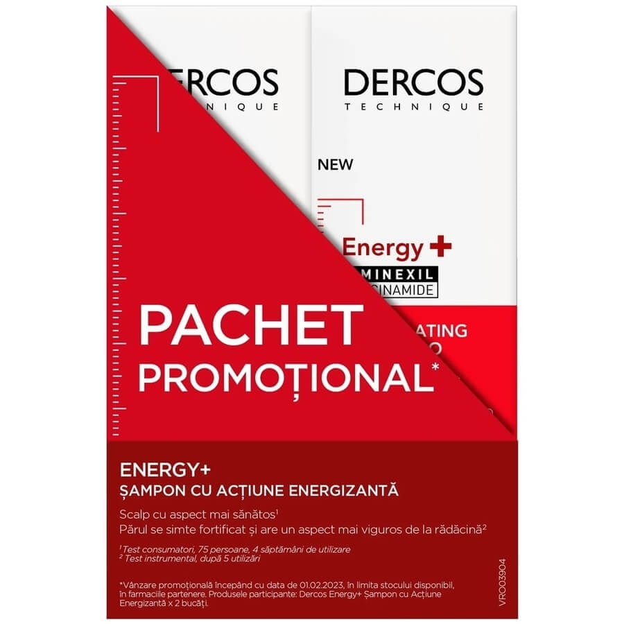 Pachet Sampon impotriva caderii parului Dercos Aminexil Energy+, 200 ml + 200 ml, Vichy Pachet Sampon impotriva caderii parului Dercos Aminexil Energy+, 200 ml + 200 ml, Vichy