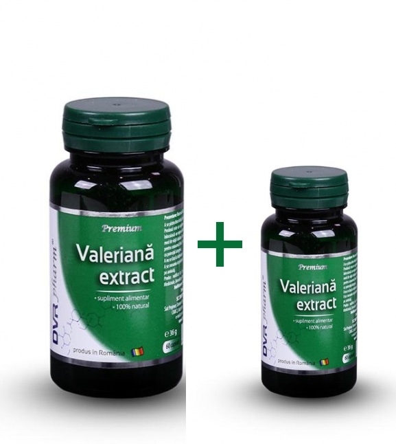 Pachet Valeriana extract, 60 + 30 capsule, DVR Pharm Pachet Valeriana extract, 60 + 30 capsule, DVR Pharm