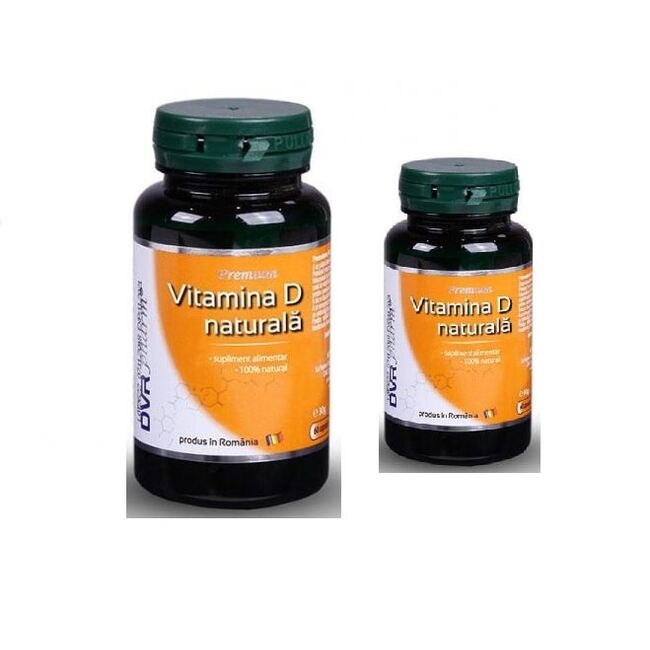 Pachet Vitamina D naturala, 60 + 30 capsule, DVR Pharm