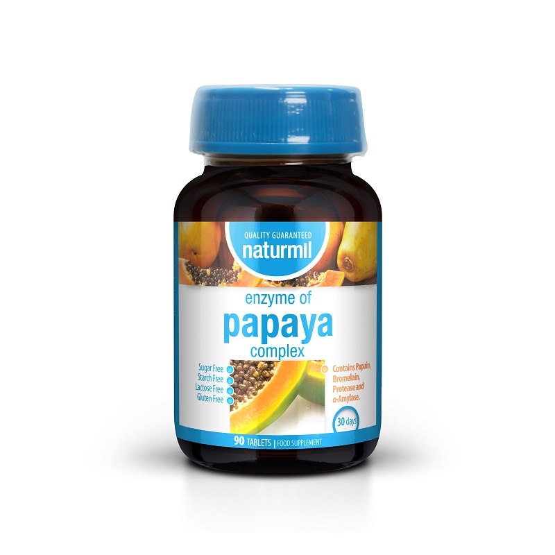 Papaya Complex Enzymes Naturmil, 90 tablete, Dietmed Papaya Complex Enzymes Naturmil, 90 tablete, Dietmed