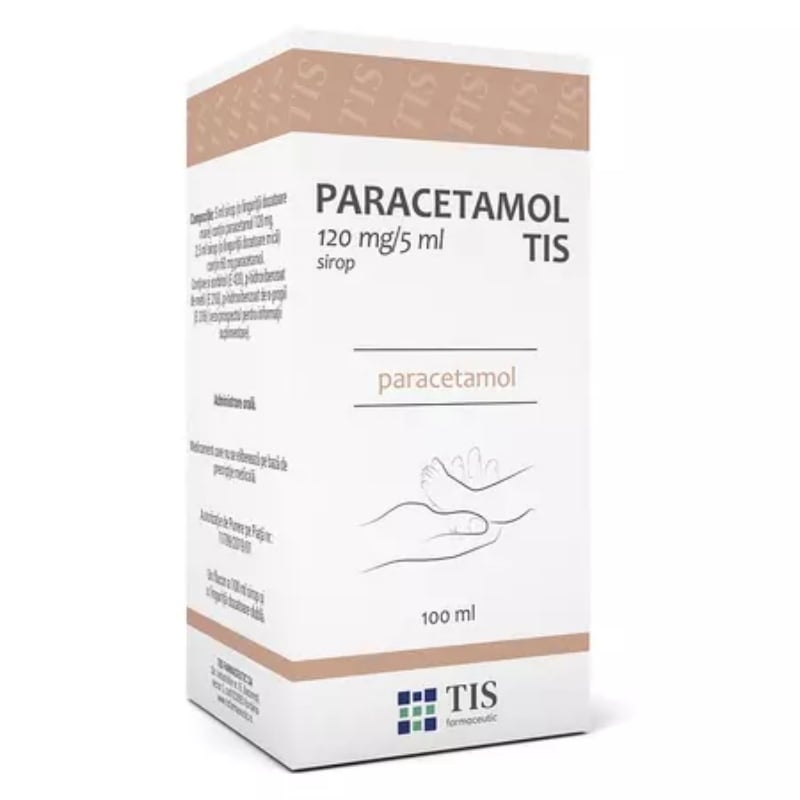 Paracetamol Tis pentru copii, 120 mg/5 ml, 100 ml, Tis Farmaceutic Paracetamol Tis pentru copii, 120 mg/5 ml, 100 ml, Tis Farmaceutic