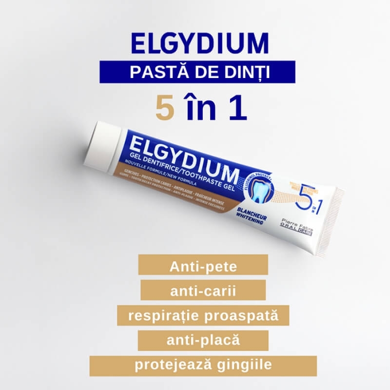 Pasta de dinti cu beneficii multiple 5 in 1 Multi Action, 75 ml, Elgydium Pasta de dinti cu beneficii multiple 5 in 1 Multi Action, 75 ml, Elgydium