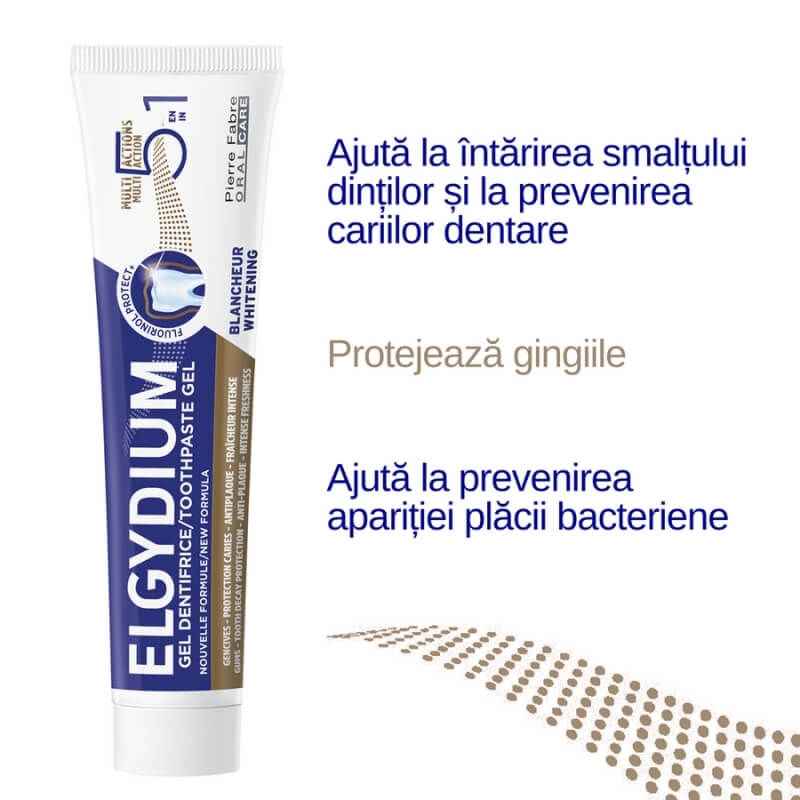 Pasta de dinti cu beneficii multiple 5 in 1 Multi Action, 75 ml, Elgydium Pasta de dinti cu beneficii multiple 5 in 1 Multi Action, 75 ml, Elgydium