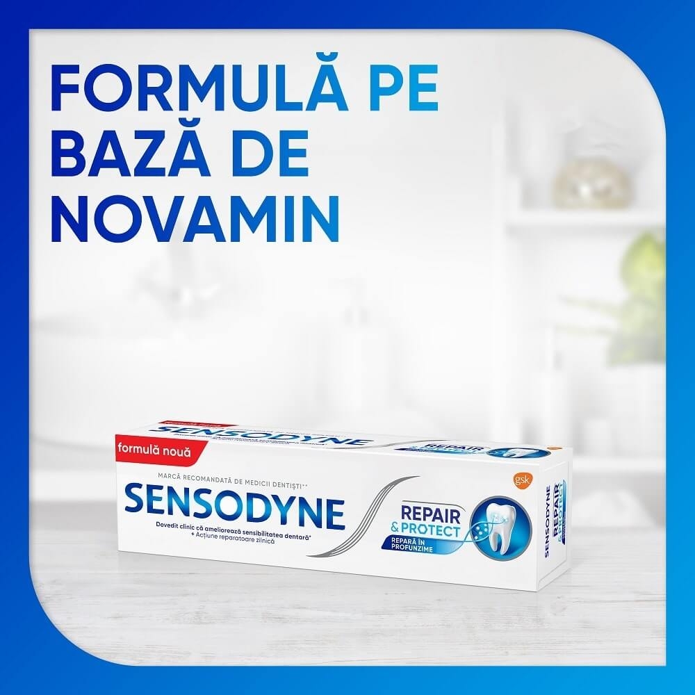 Pasta de dinti Repair & Protect Cool Mint, 75 ml, Sensodyne Pasta de dinti Repair & Protect Cool Mint, 75 ml, Sensodyne