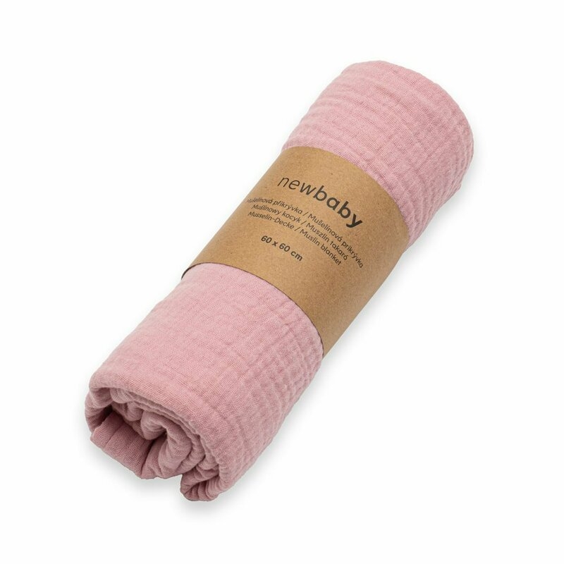 Paturica moale bebe, New Baby, Cu multiple intrebuintari, 60x60 cm, Din muselina, 100% bumbac, Pink Paturica moale bebe, New Baby, Cu multiple intrebuintari, 60x60 cm, Din muselina, 100% bumbac, Pink