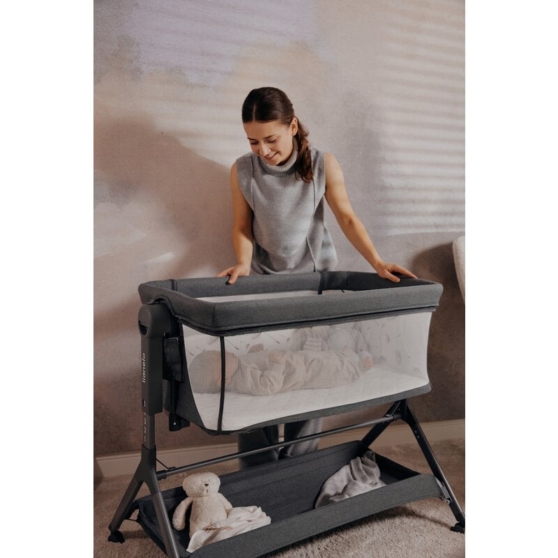 Patut co-sleeper, Lionelo, Leonie Plus, Pliabil, Cu sistem de leganare, Cu setare unghiulara, Reglabil in 6 pozitii pe inaltime, Conform cu standardele europeane de securitate EN1130 si EN16890, Bej Patut co-sleeper, Lionelo, Leonie Plus, Pliabil, Cu sistem de leganare, Cu setare unghiulara, Reglabil in 6 pozitii pe inaltime, Conform cu standardele europeane de securitate EN1130 si EN16890, Bej