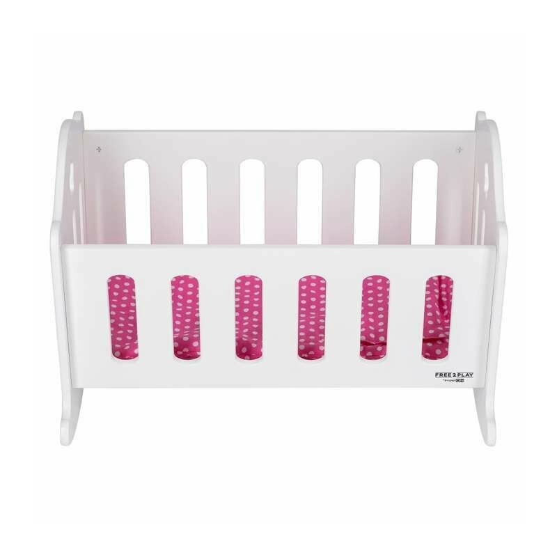 Patut pentru papusi, Free2Play, Cu pernuta confortabila, 46x33x33 cm, 36 luni+, White