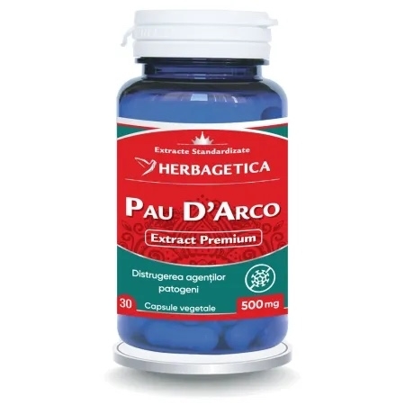 Pau D'Arco, 30 capsule, Herbagetica Pau D'Arco, 30 capsule, Herbagetica