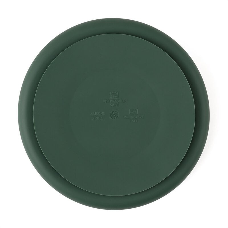 Petite&Mars - Farfurie compartimentata Take&Match, Rotunda, Cu ventuza si 3 compartimente, Silicon, Fara BPA, 500 ml, 6 luni+, Verde