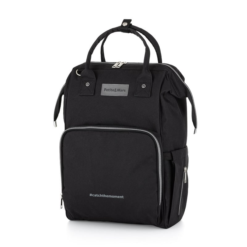 Petite&Mars - Rucsac pentru mamici, Cu 11 compartimente, Cu buzunare termice, Saltea de infasat inclusa, 30 x 42 x 15 cm, Jack, Black Petite&Mars - Rucsac pentru mamici, Cu 11 compartimente, Cu buzunare termice, Saltea de infasat inclusa, 30 x 42 x 15 cm, Jack, Black
