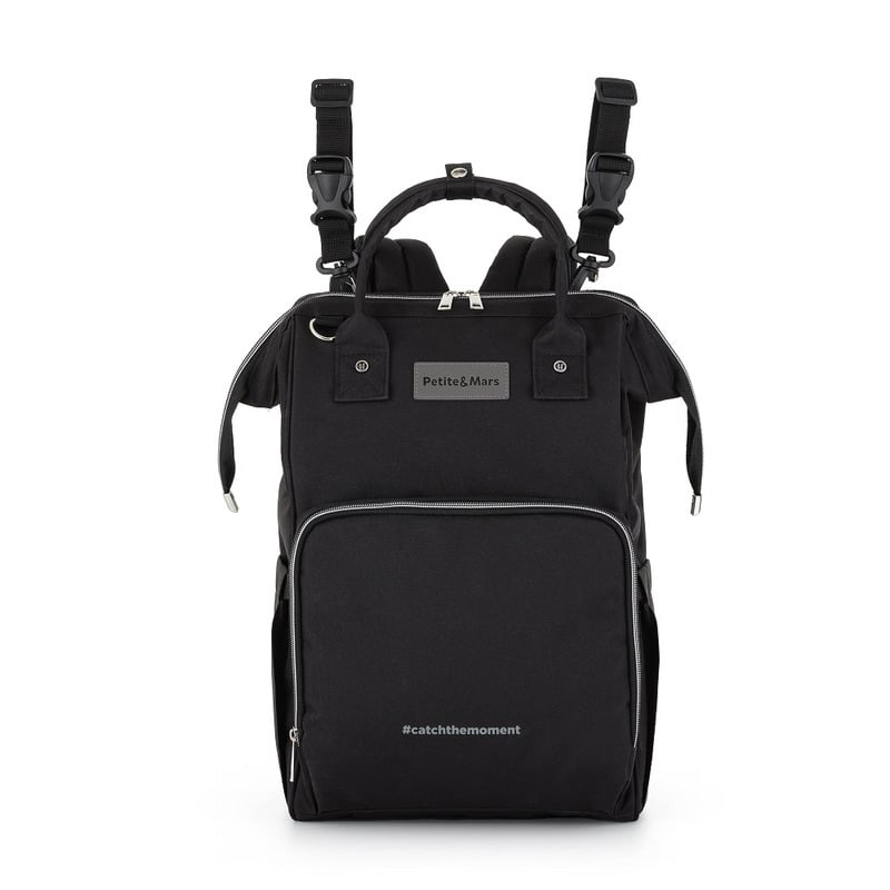 Petite&Mars - Rucsac pentru mamici, Cu 11 compartimente, Cu buzunare termice, Saltea de infasat inclusa, 30 x 42 x 15 cm, Jack, Black Petite&Mars - Rucsac pentru mamici, Cu 11 compartimente, Cu buzunare termice, Saltea de infasat inclusa, 30 x 42 x 15 cm, Jack, Black