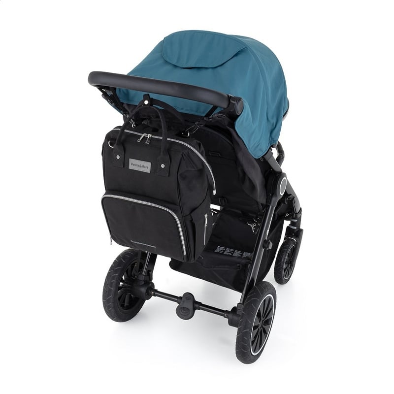 Petite&Mars - Rucsac pentru mamici, Cu 11 compartimente, Cu buzunare termice, Saltea de infasat inclusa, 30 x 42 x 15 cm, Jack, Black Petite&Mars - Rucsac pentru mamici, Cu 11 compartimente, Cu buzunare termice, Saltea de infasat inclusa, 30 x 42 x 15 cm, Jack, Black