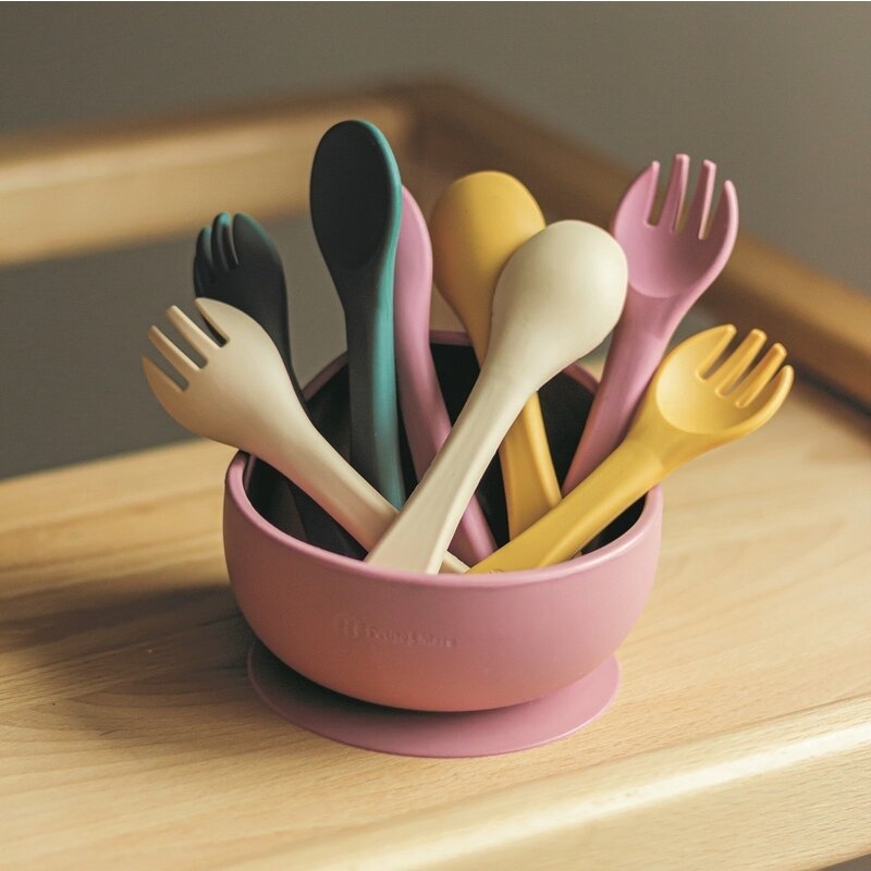 Petite&Mars - Set tacamuri din silicon fara BPA, Take&Match, 6 luni+, Ocru