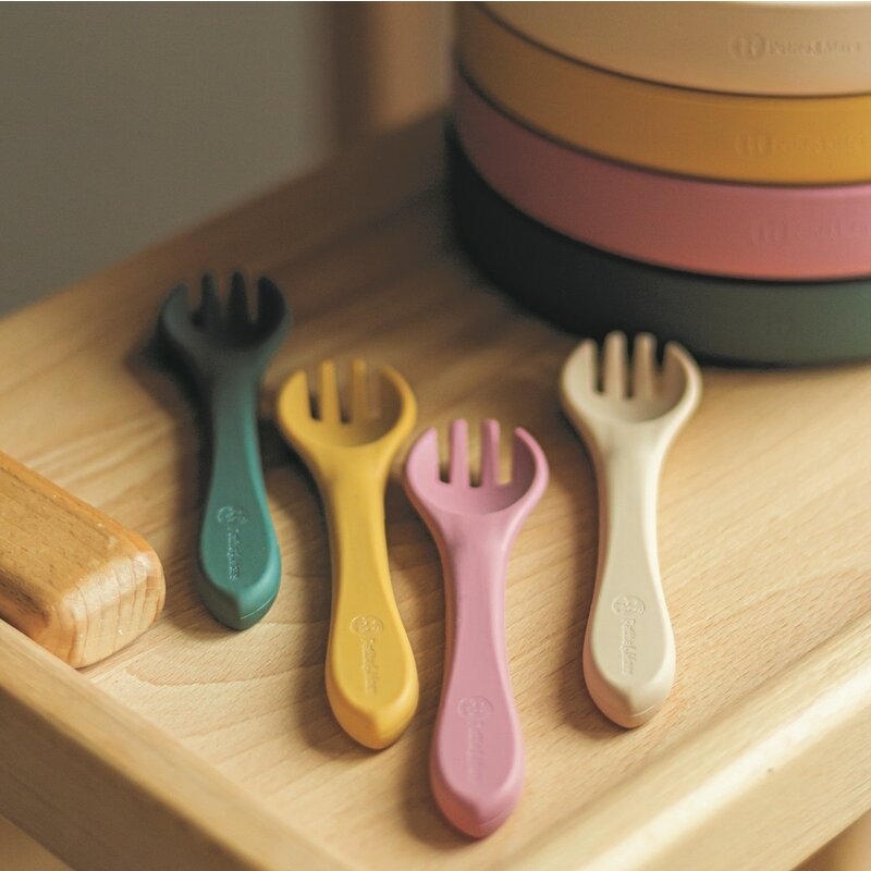Petite&Mars - Set tacamuri din silicon fara BPA, Take&Match, 6 luni+, Bej