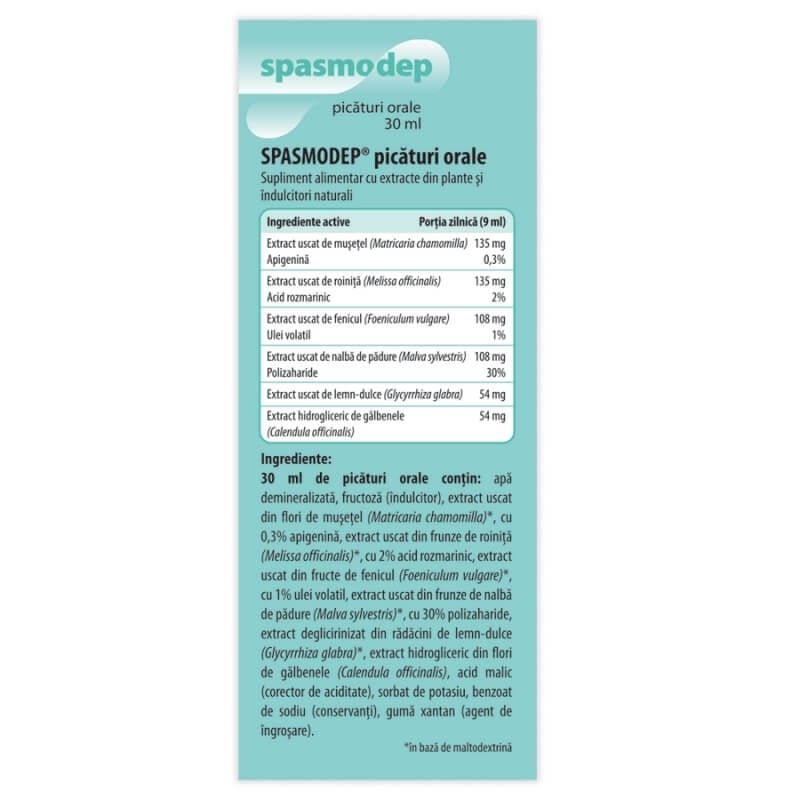 Picaturi orale pentru copii Spasmodep, 30 ml, Dr. Phyto