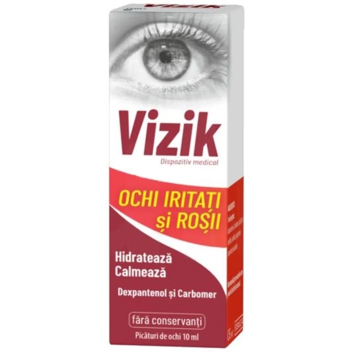 Picaturi pentru ochi iritati si rosii Vizik, 10 ml, Zdrovit Picaturi pentru ochi iritati si rosii Vizik, 10 ml, Zdrovit