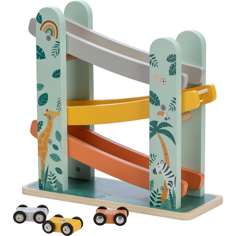Pista de masini, Din lemn, Cu 3 masinute incluse, 26.9 x 23.6 x 7 cm, Free2Play, Safari Pista de masini, Din lemn, Cu 3 masinute incluse, 26.9 x 23.6 x 7 cm, Free2Play, Safari