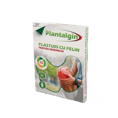Plasturi cu pelin pentru dureri de genunchi, 6 bucati, Plantalgin Plasturi cu pelin pentru dureri de genunchi, 6 bucati, Plantalgin