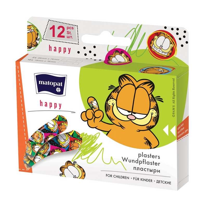 Plasturi pentru copii Happy, 12 bucati, Matopat Plasturi pentru copii Happy, 12 bucati, Matopat
