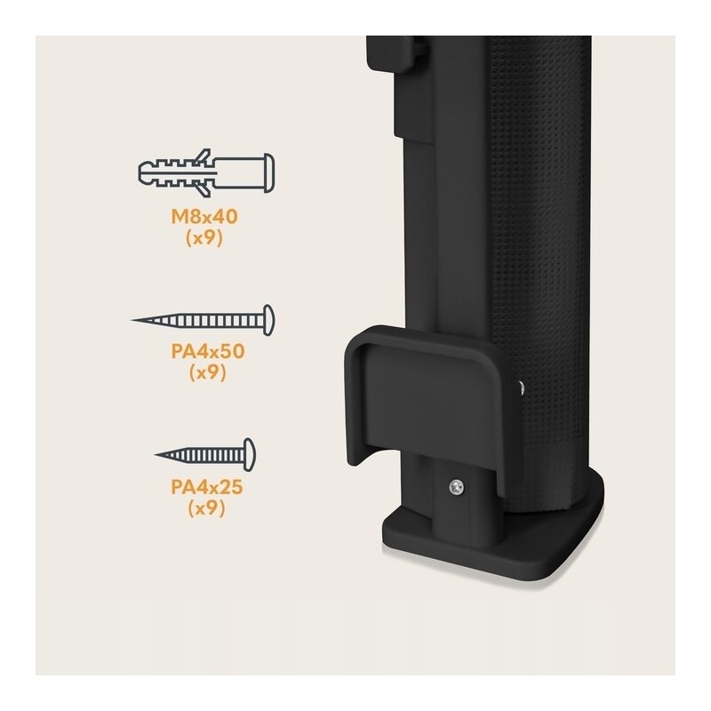 Poarta de siguranta, Lionelo, Thea, Cu suruburi, Textila, Retractabila, Mecanism dublu de blocare, Montaj universal, 80x140 cm, Conform cu standardul european de securitate EN1930, Negru Poarta de siguranta, Lionelo, Thea, Cu suruburi, Textila, Retractabila, Mecanism dublu de blocare, Montaj universal, 80x140 cm, Conform cu standardul european de securitate EN1930, Negru