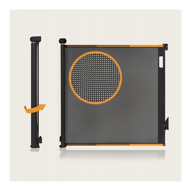 Poarta de siguranta, Lionelo, Thea, Cu suruburi, Textila, Retractabila, Mecanism dublu de blocare, Montaj universal, 80x140 cm, Conform cu standardul european de securitate EN1930, Negru Poarta de siguranta, Lionelo, Thea, Cu suruburi, Textila, Retractabila, Mecanism dublu de blocare, Montaj universal, 80x140 cm, Conform cu standardul european de securitate EN1930, Negru