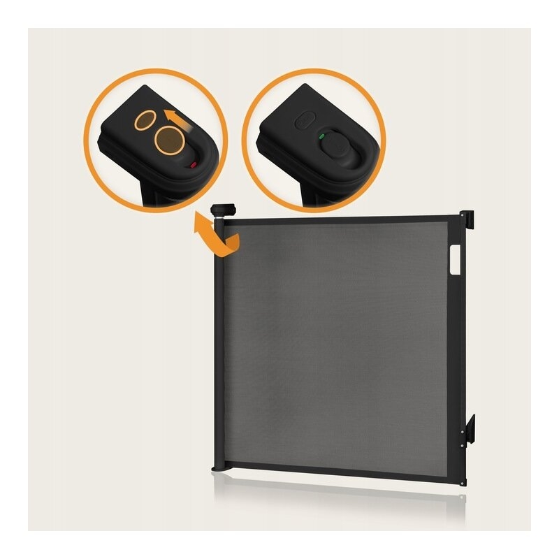 Poarta de siguranta, Lionelo, Thea, Cu suruburi, Textila, Retractabila, Mecanism dublu de blocare, Montaj universal, 80x140 cm, Conform cu standardul european de securitate EN1930, Negru Poarta de siguranta, Lionelo, Thea, Cu suruburi, Textila, Retractabila, Mecanism dublu de blocare, Montaj universal, 80x140 cm, Conform cu standardul european de securitate EN1930, Negru