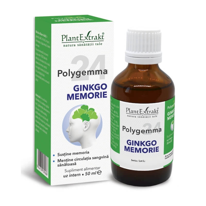 Polygemma 24, Ginkgo Memorie, 50 ml, PlantExtrakt