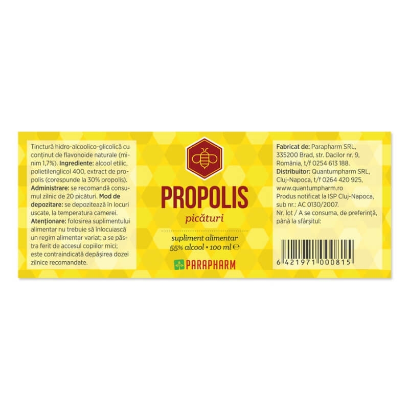 Propolis picaturi, 100 ml, Parapharm Propolis picaturi, 100 ml, Parapharm