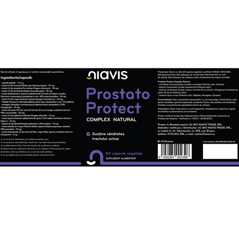 Prostato Protect complex natural, 60 capsule, Niavis