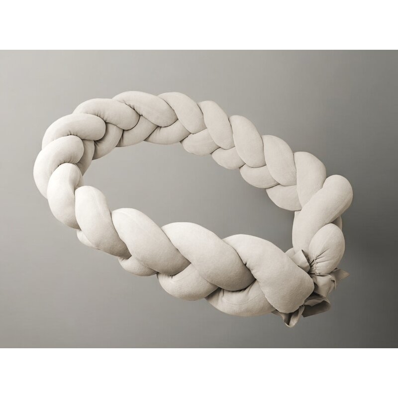 Protectie laterala, MimiNu, Pentru patut, Tip Bumper impletit, Din catifea, 240x23 cm, Soft, Beige Protectie laterala, MimiNu, Pentru patut, Tip Bumper impletit, Din catifea, 240x23 cm, Soft, Beige