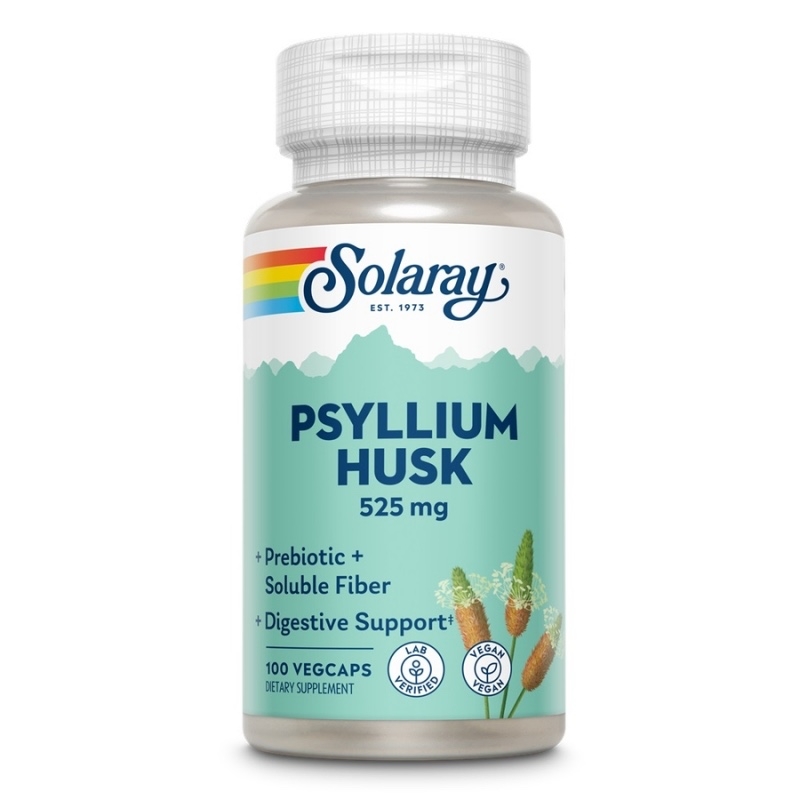 Psyllium Husk 525 mg Solaray, 100 capsule vegetale, Secom Psyllium Husk 525 mg Solaray, 100 capsule vegetale, Secom