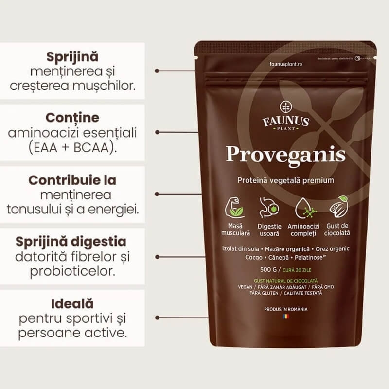 Pudra proteica vegetala 500g, Faunus Plant Pudra proteica vegetala 500g, Faunus Plant