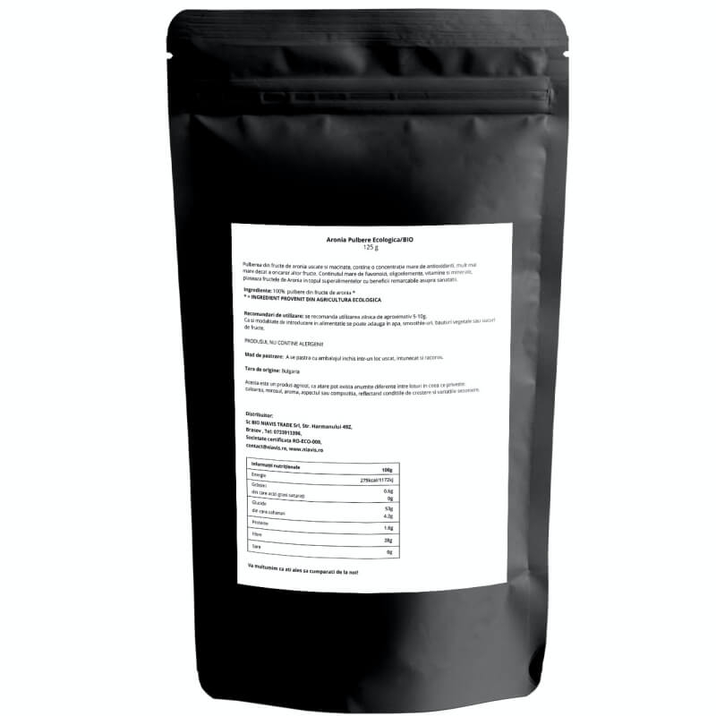 Aronia pulbere ecologica, 125 g, Niavis